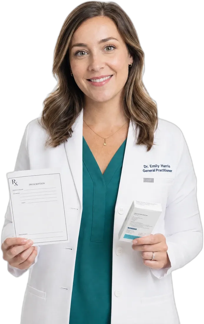 An Australian GP holding a prescription