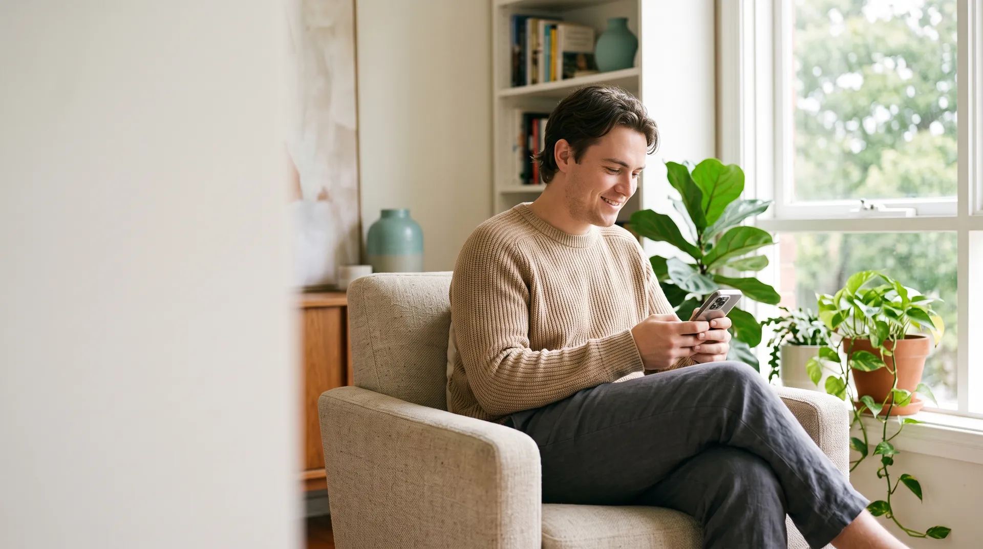 An Australian woman at home having a private telehealth consultation